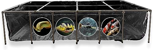 BOSWELL Aquarium Pool Pond,Fish Ponds for Outside with Transparent Clear Viewing Panel,750 Gallon Water Tank,PVC Canvas Above Ground Pond,Indoor/Outdoor Pond for Koi,Goldfish