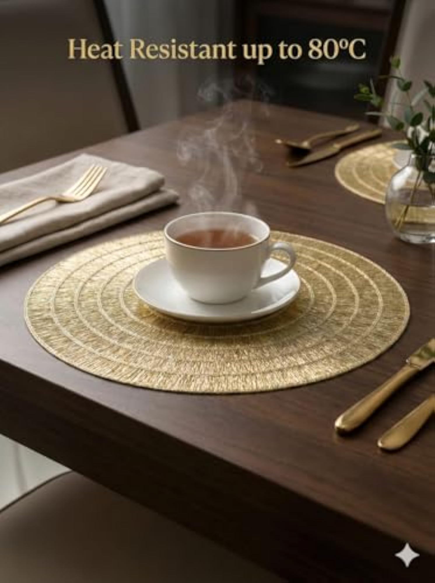 Premium Table Mat and Runner Set for Dining Table, 6pc