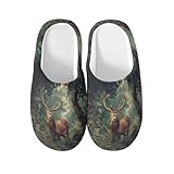 NNCSNE Elche Zapatillas de Algodón Cálidas para el Hogar Zapatillas de Algodón Antideslizantes Casa Hotel Spa Dormitorio Viajes para Hombres Mujeres, 2, XXX-Large