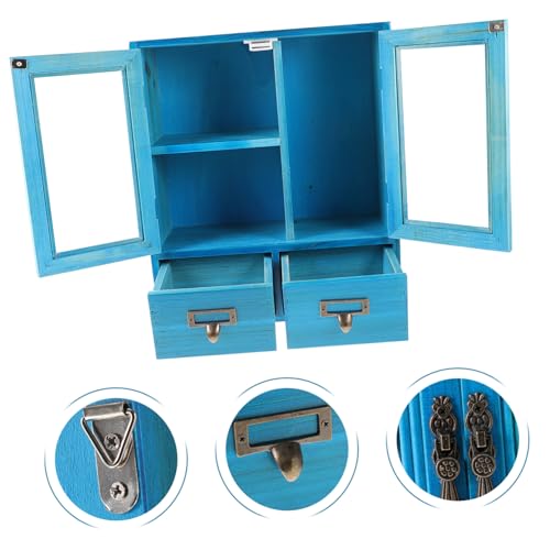 Meuble d'appoint compact bois bleu pour ranger une petite cuisine