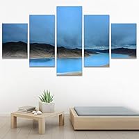 SIGNWIN 5 Panel Canvas Wall Art Calming Waters for Home Decorations Ready to Hang - 60