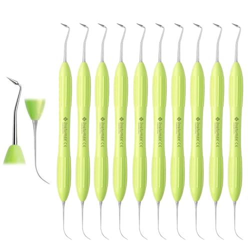 INSTUMAX Fissura LM Arte Composite Dental Instrument, Stainless Steel, Ergonomic Silicone Handle, Precision Sculpting Tool for Restorations - Set of 10