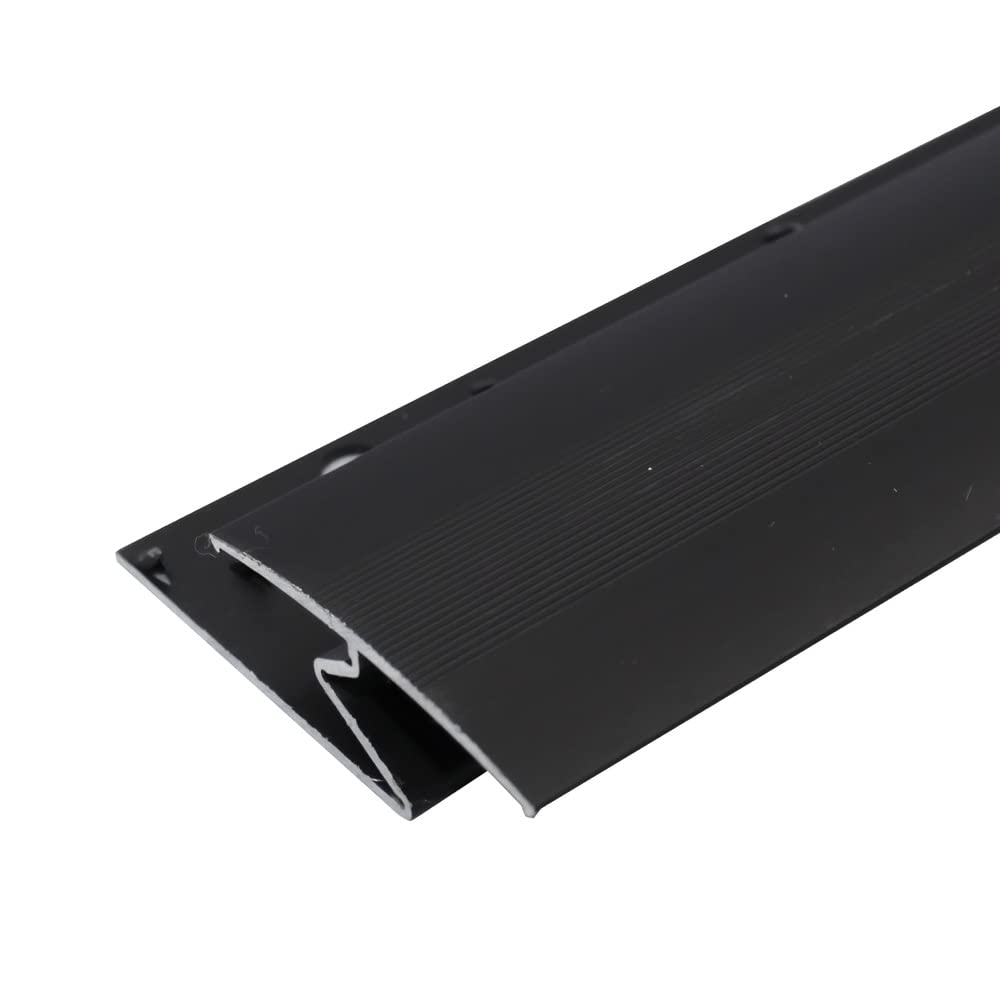 C69 35mm Anodised Aluminium Z Carpet Threshold Profile - Black, 1.0m