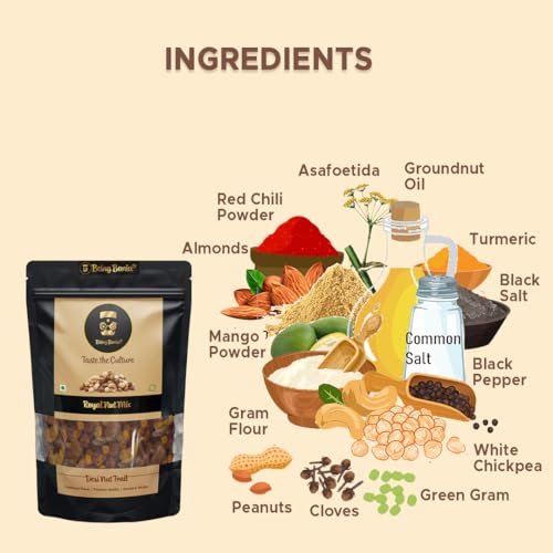 Image of Being Bania Royal NutMix | No Palmolein Oil | Party Mix Namkeen, Desi Trail Mix with Cashews, Almonds, Peanuts, Chickpeas, Green Gram Mix | Premium Namkeen Chakna | 280g