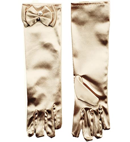 Aslana 11.5" Long Satin Gloves Bowknot for 4-9 yrs Girls Kids Flower Girls Princess Cosplay2