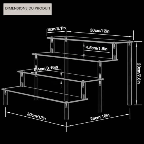 AZEAM Affichage De Colonne Montante En Acrylique, Figurines Pops, Organisateur En Acrylique Transparent De Dessus De Table Pour Vernis à Ongles épices Cosmétique Bijoux Stand (2 Paquets) – vue 2