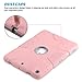 iPad 2017 9.7 inch Case, iPad Case 9 7 inches for Kids, ULAK Heavy Duty Shockproof Kidproof Protective Case Silicone PC Dual Layer Hybrid Cover, with Universal Kickstand-Rose Gold/Grey