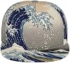 Gorra Snapback de Ala Plana para Hombre y Mujer con Estampado Completo y Ajustable | Gorra Deportiva Transpirable de Poliéster La Gran Ola Pintura Japonesa de Hokusai Bajo una Ola 8