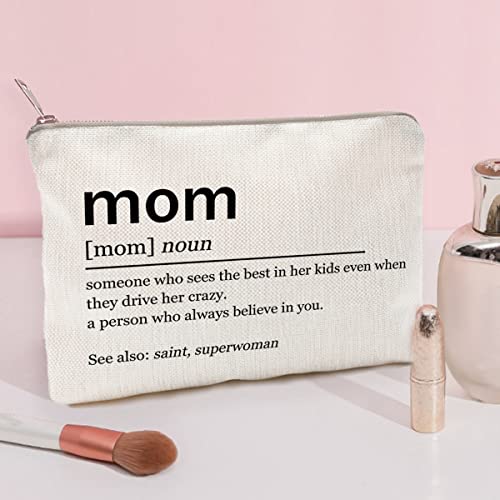Mom Definition Makeup Case Bag Mom Gifts Mothers Day Gifts Funny Mom Gifts Linen Cosmetic Case Travel Bags Organizer Case Toiletry Bags For Women #TOP1