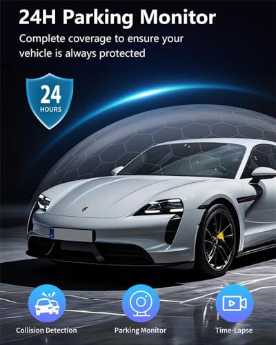 4 Channel 360 Dash Cam Front and Rear Inside & Left Right for Cars, 1080P with GPS 2.4GHz WiFi & APP Control, IR Night Vision, WDR, G-Sensor,Loop Recording, 24H Parking Mode,32GB Card for Taxi — view 5