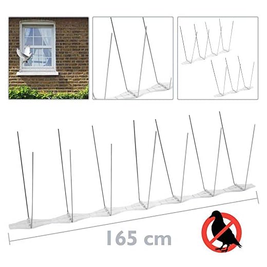 PrimeMatik - Pinchos Anti Palomas Repelente de Aves Espanta pajaros de Acero Inoxidable 165 cm