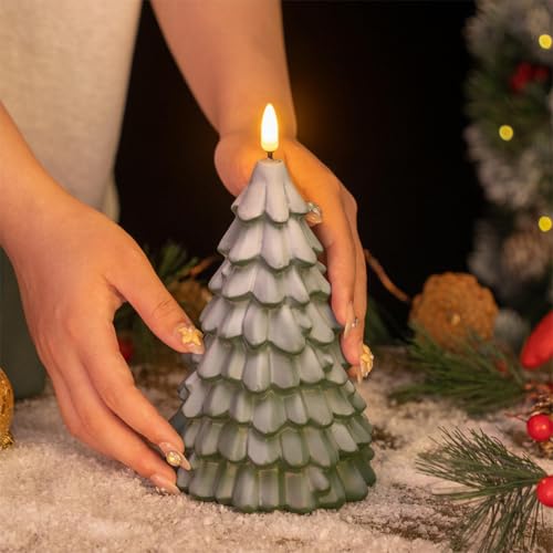 2 Pcs Christmas Tree Night Light Christmas Decorations 6.7x4.2x4.2 In | Decorative Nightlight for Mantel Shelf Bedside Lights for Bedroom Decor Desktop Ornaments Holiday Gifts for Friends Family - image 6