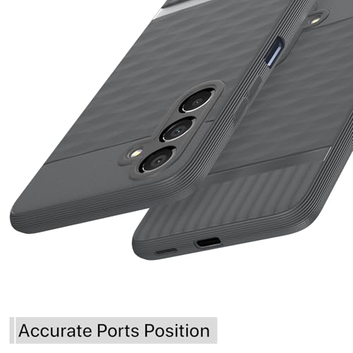 Image of Pikkme Back Cover for Samsung Galaxy F15 5G / Samsung Galaxy M15 5G Camera Protection 3D Hexa Cube Design Silicone Protective Bumper Case (Grey)