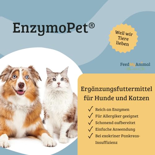 FeedMyAnimal EnzymoPet | 500 g | Ergänzungsfuttermittel für Hunde & Katzen | Zur ernährungsphysiologischen Unterstützung der Verdauungsfunktion | Mit Pankreatin