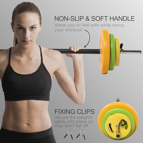 HOMCOM 20kg Barbell Weights Set, Adjustable Weights with Non-slip Handle, for Women and Men Home Gym Exercise Weight Strength Training - Image 6