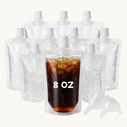 Hidden Plastic Flasks for Liquor – Reusable & Collapsible Alcohol Pouches, Leak-Proof Clear...
