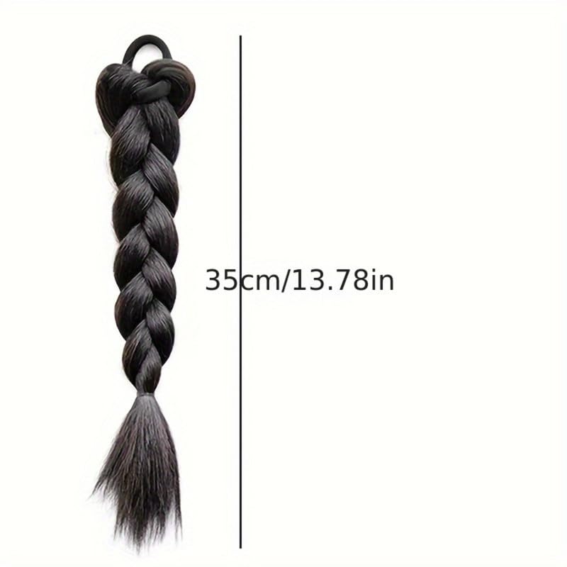 Image of 24 inch Heat Resistant Clip In Synthetic Straight Hair Extensions - Synthetic Hair Extension /Ponytail Long Braided Ponytail With Elastic Hair Ties Synthetic Hair Extensions (Style 6)