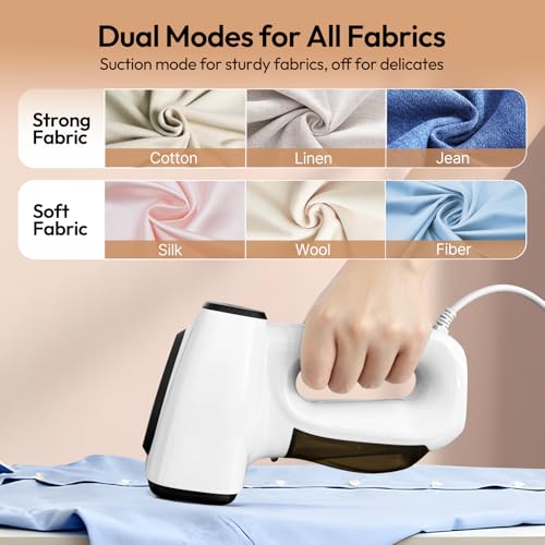 3500Pa Vacuum Steamer for Clothes - 2 in 1 Portable Suction Handheld Vacuum Iron, 30s Rapid Preheating, Auto-off, Light Steamer for Travel/Home, Fathers Day Dad Gifts - image 7