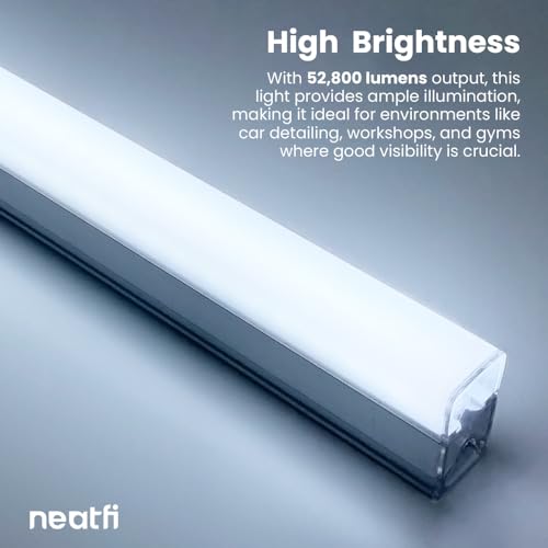 Neatfi 52,800 Lumens LED Garage Light – Ultra-Bright Shop Lighting | Easy Ceiling Installation | Auto Shops, Salons, Basements, Warehouse & Gyms (3 Rectangles, Cool White) by Neatfi - Image 6