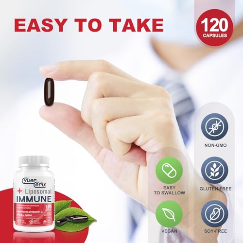 Cybercerix LI0001 Advanced Liposomal Immune Supplement, Complex With L-Lysine 1,500Mg, Vitamins, Minerals & Herbal Extracts, Comprehensive Daily Wellness Blend For Men & Women - 120 Capsules thumb #5