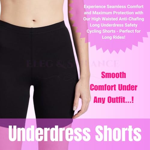 Image of ELEG & STILANCE Shorts for Women Stretchable Cycling Skin Fit Tights for Women Gym Shorts for Women Running Tights for Dresses Yoga