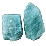 Amazing Gemstone Aquamarine Raw Crystals and Healing Stones, Natural Rocks for Tumbling - DIY Raw Stones and Crystals, 2 Pieces