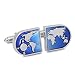 Men's Shirt Cufflink Blue World Map Cufflinks for Mens