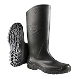 DUNLOP Dane Knee High Wellington Boot - Unisex, Waterproof and Chemical Resistant, Lightweight Wellies for Outdoor Use, PVC, Black - EU43, UK9