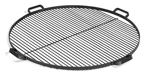 gartendekoparadies.de Griglia con 4 manici, griglia in acciaio naturale ghisa (Ø 80 cm)