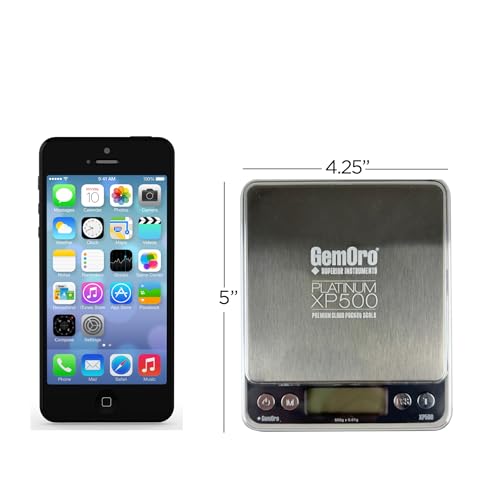 gemoro platinum xp500  durable precise jewelers countertop portable pocket scale  digital precision tool with expert professional reading amp accuracy 500g x 001g readability silver