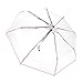 DouWen MO Transparent Rain Umbrella Folding Portable Tri Fold Ladies Fashion Umbrella, Clear View Design with Frosted Handle, Super Large Size for Travel Business Daily Use (Pink)