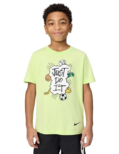 Nike Kid's NSW JDI Multi Sport Tee, Light Liquid Lime, Large