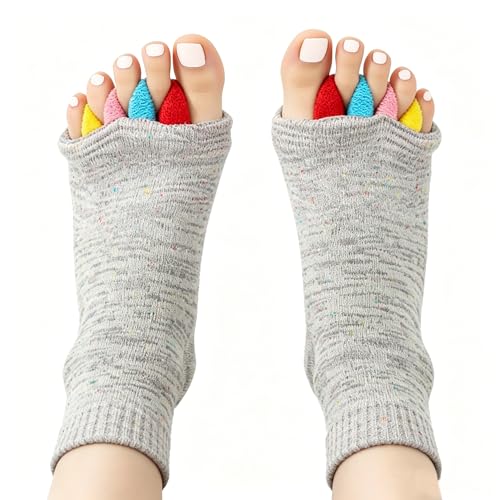 GEHENG Toe Separator Socks for Yoga Women Men Bunion Corrector Spacers Straightener Socks for Pain Relief & Circulation Improvement Toe Cushions Spreaders for Feet Alignment