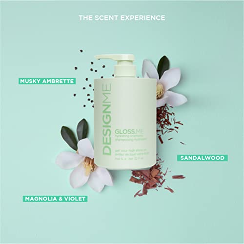 Designme Gloss.me Hydrating Shampoo | Hemp & Argan Oil Shampoo Adds Softness & Shine | Straight, Wavy, Or Curly Hair Shampoo | Sulfate-Free & Color-Safe Moisturizing Shampoo For Dry Hair, (32 Fl Oz) #TOP2