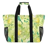 miaozhen Bolsas utilitarias para mujer, diseño de dibujos animados, pájaros, codorniz, color verde, plegable, a prueba de arena, lona