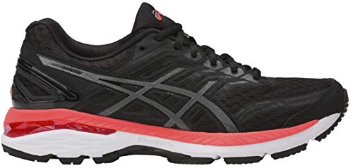 ASICS Women's Gt-2000 5 Running Shoe (6, Black/Carbon/Flash Coral)