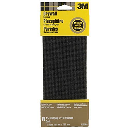 3M 9090NA Drywall Sanding Screen 4.375 in x 11.25 in 2-Sheet Medium-Grit