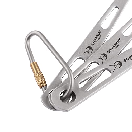 Silverant Titanium 3 Piece Cutlery Set, Extra Strong Ultra-Lightweight Durable Knife Fork & Spoon Tableware For Outdoor Camping & Hiking, Comes With Drawstring Bag & Titanium Carabiner #TOP2