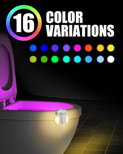 Toilet Light Inside Toilet, Rantizon Upgraded Motion Activated Toilet Seat Light 16 Colors Waterproof with Function of Aromatherapy and UV Sterilizer, Sensor LED Bathroom Night Light