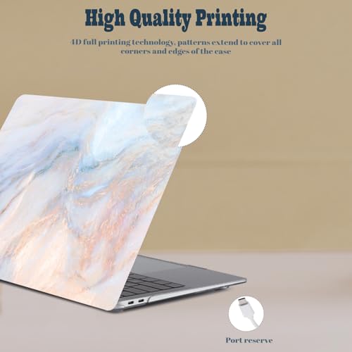 Funda MacBook Pro 13 A1278 carcasa rígida mármol morado con bolsa y protector 6