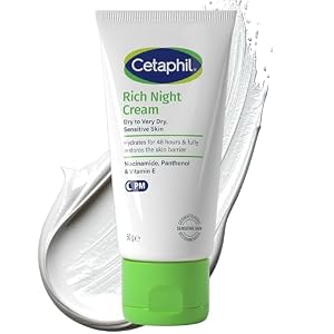 Cetaphil Rich Night Cream, 50g, For Dry To Very Dry, Sensitive Skin, With Niacinamide