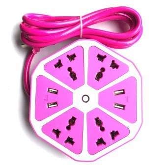 STORIA Heavy Duty Hexagon Extension Board with 4 USB Ports, 4 Power Sockets, 2500W Surge Protection, LED Indicator, 1.5-1.8m Cable-picture-11