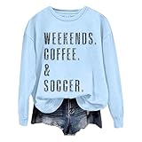 Photo Gallery generisch weekend coffee football - felpa con cappuccio da donna con grafica e scollo rotondo, casual, per appassionati di calcio, senza cappuccio, celeste., xl Photo Gallery generisch weekend coffee football - felpa con cappuccio da donna con grafica e scollo rotondo, casual, per appassionati di calcio, senza cappuccio, celeste., xl