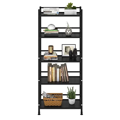 Ghqme Metal Standing Bookshelf Space Saver, Storage Tower Rack For Kitchen Bathroom, Storage Shelving Unit Organizer, Outdoor Flower Stand Storage Rack Shelves Bookcase For Home Office #TOP3
