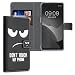 Produktbild kwmobile Wallet Case kompatibel mit Samsung Galaxy Xcover Pro - Hülle mit Ständer Kartenfächer Don't Touch My Phone Weiß Schwarz