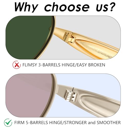 KesaPlan Retro Oval Polarized Sunglasses for Women Men - Chic 90s Sunnies Shades Trendy UV Protection Metal Frame Sun Glasses4