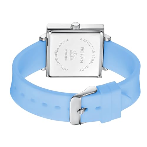 BOFAN Waterproof Nurse Watch for Medical Professionals,Students,Doctors with Easy to Read Square Dials,Second Hand and 24 Hours,Soft Light Blue Silicone Strap. by BOFAN - Used condition - Image 3