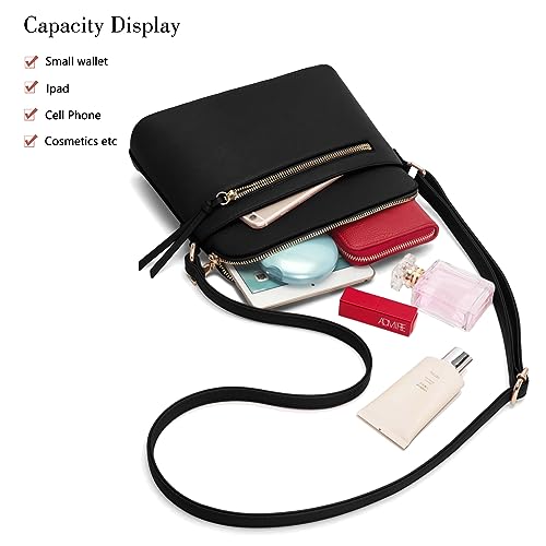 LA TERRE Small Crossbody Bag, Dome Shoulder Bag with Zipper Pocket Adjustable Strap4