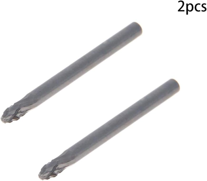 Auniwaig Rotary Files 3mm,Double Pattern Tungsten Steel Alloy 1/8" Shank Top Toothed Cut Cone Shape Rotary Burrs Tool for Die Grinder Drill Bit Wood Soft Metal Carving Polishing 2PCS