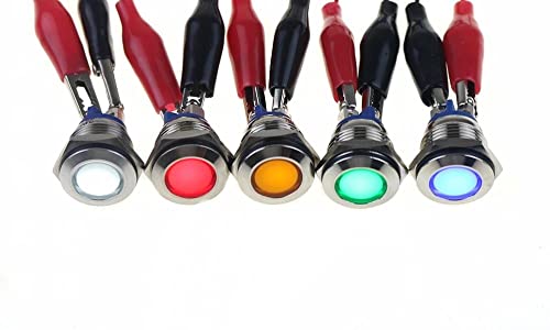 Luz indicadora de metal 16mm LED 12V impermeable para panel de control 2